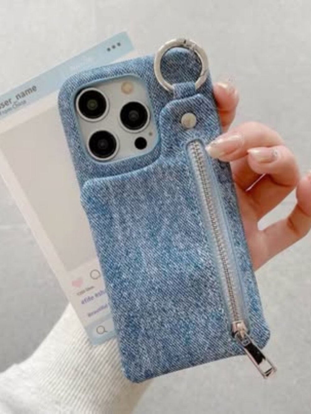 Brand new Denim Crossbody Wallet Case for iPhone 15 Pro